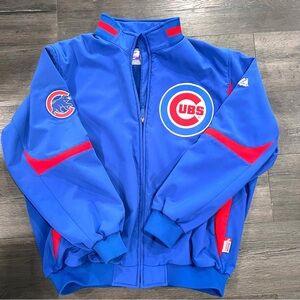 Chicago Cubs Majestic Authentic Dugout Jacket Adult 2XT Therma Base Fleece Blue